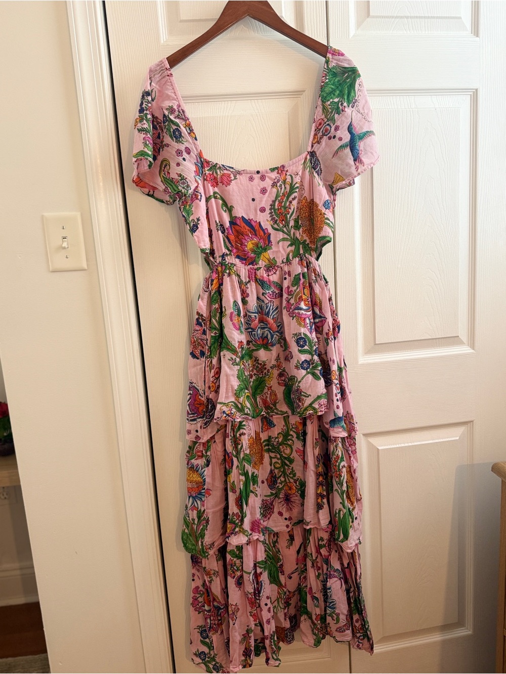 Banjanan Pink Floral Tiered Maxi Dress